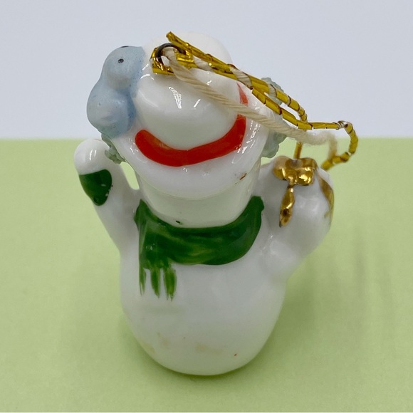 Vintage Mini Bone China Starry Eye Christmas Snowman Figurines - Picture 8 of 15